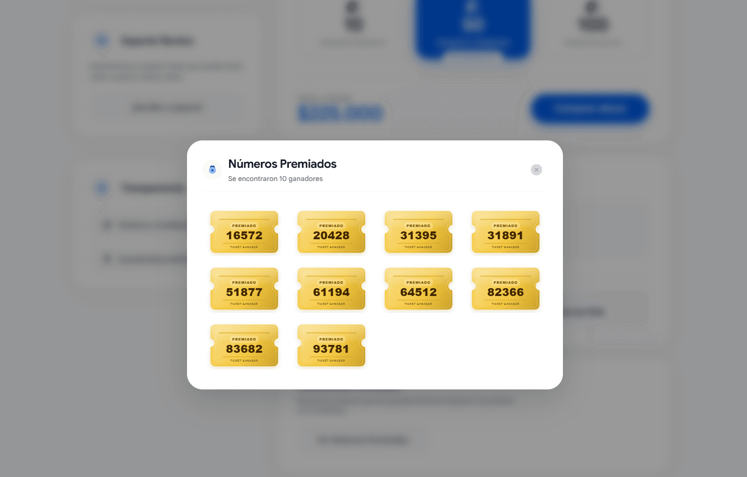 Totalrifas — números premiados